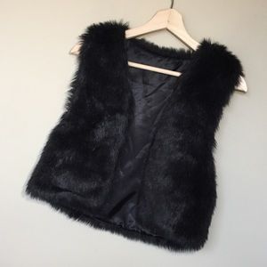 Black Faux Fur Vest